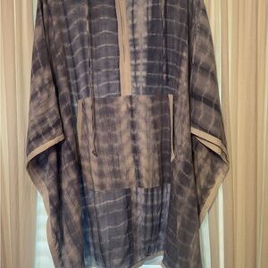 Emory Park Blue Tie-Dye Poncho Hoodie